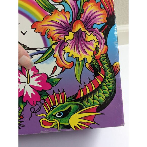 Ed Hardy x Lisa Frank Hanging File Box Tropical Tattoo Art Koi Dragon Rainbow - Picture 14 of 14